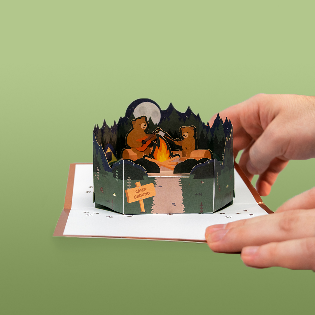 Camping 3d Greeting Card