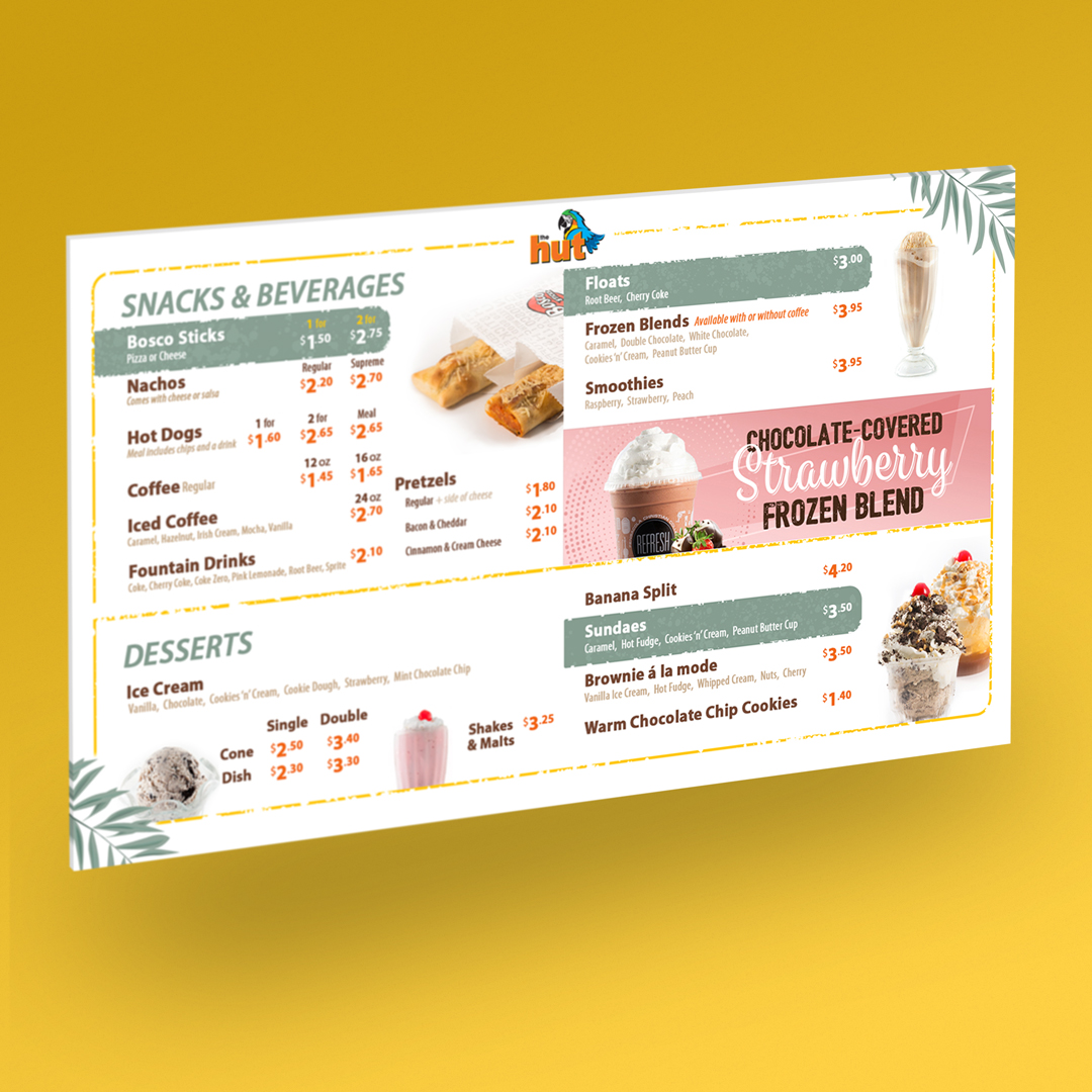 Hut Menu Design